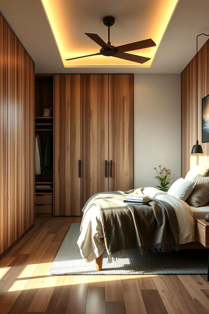 Eco Friendly Built in Wardrobe - 30 Built-in Wardrobe Ideas Around a Bed