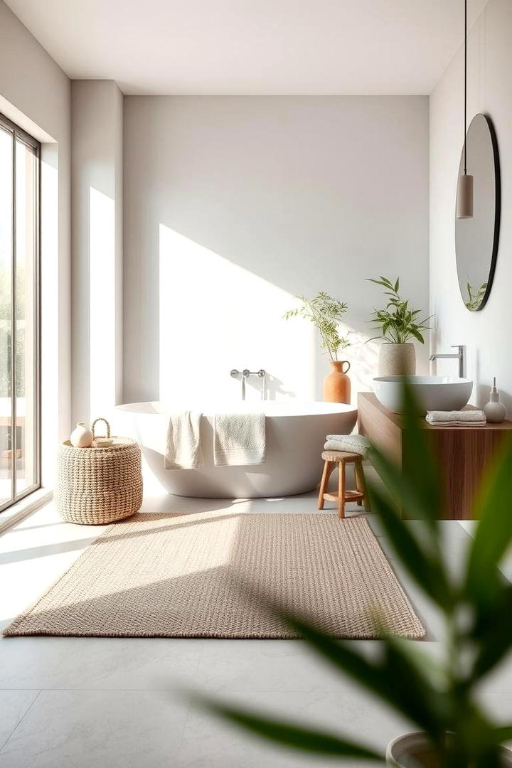 Eco Friendly Natural Fiber Rug - 30 Bathroom Rug Ideas