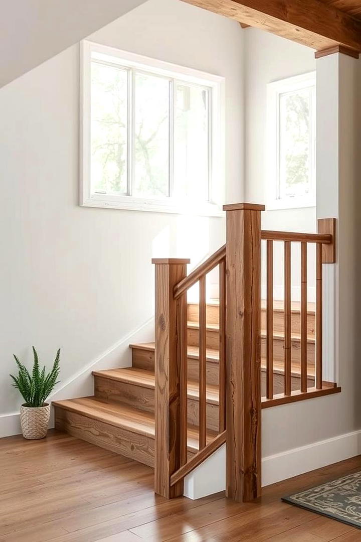 Eco Friendly Railing Ideas - 30 Farmhouse Rustic Stair Railing Ideas