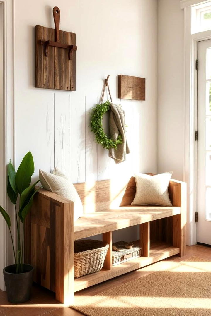 Eco Friendly Reclaimed Wood Bench - 30 Entryway Bench Ideas