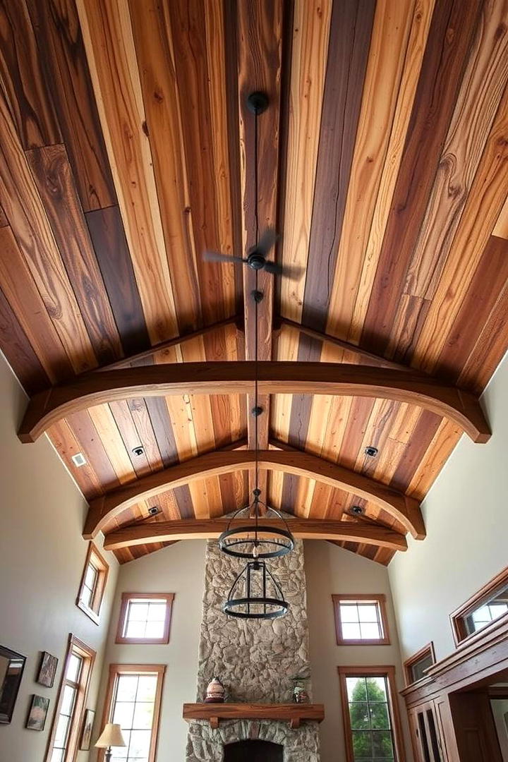 Eco Friendly Reclaimed Wood Ceiling - 30 Cathedral Ceiling Ideas