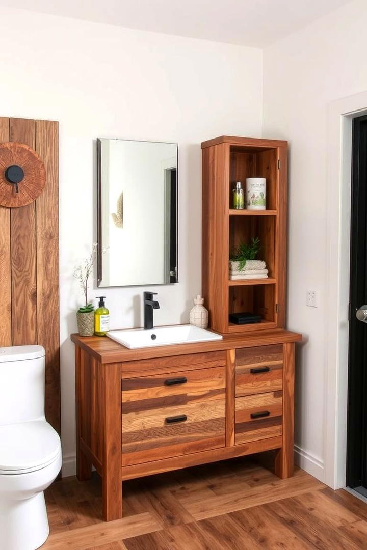 Eco Friendly Reclaimed Wood Vanity - 30 Small Bathroom Vanity Ideas