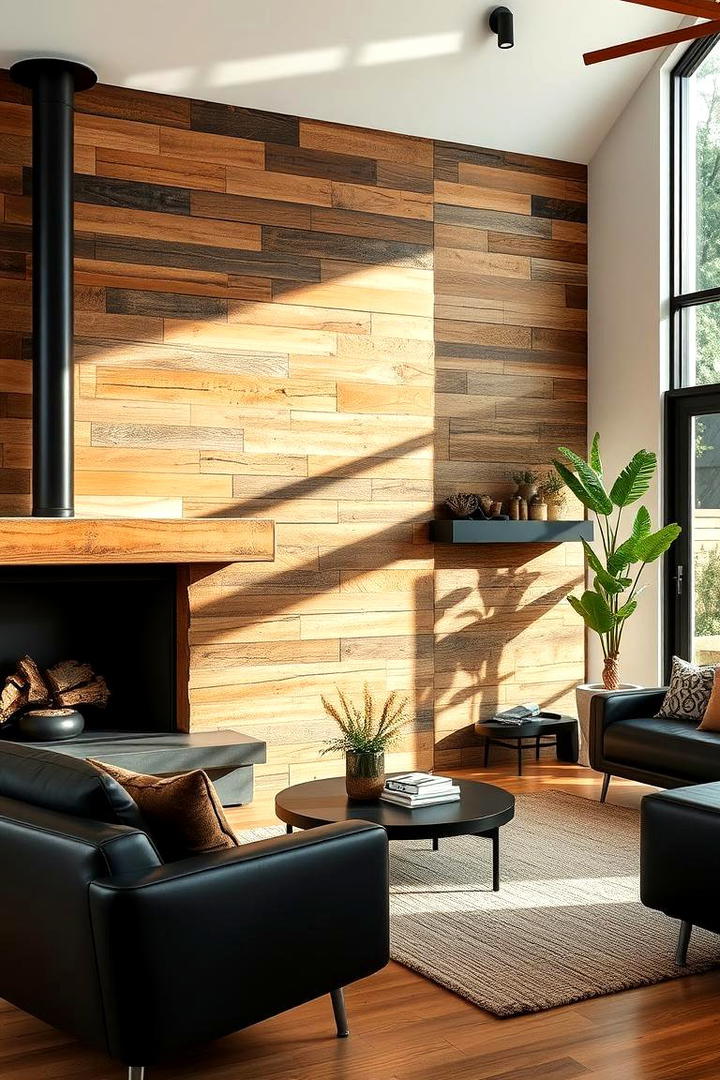 Eco Friendly Reclaimed Wood - 30 Black Fireplace Ideas