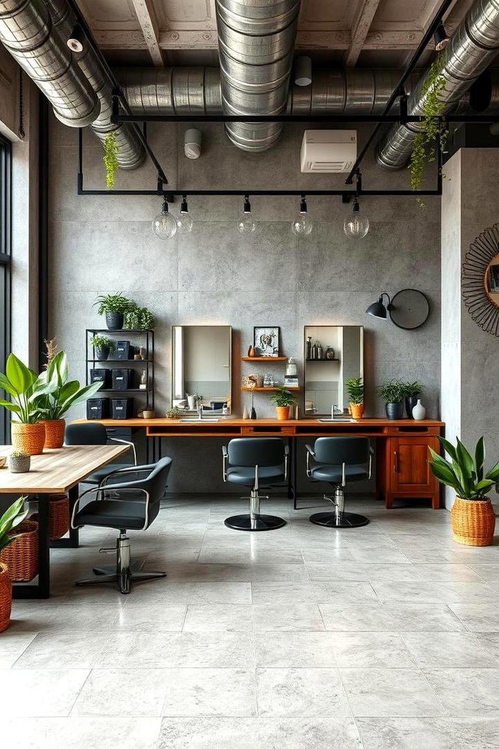 Eco Industrial Salon - 30 Salon Interior Design Ideas