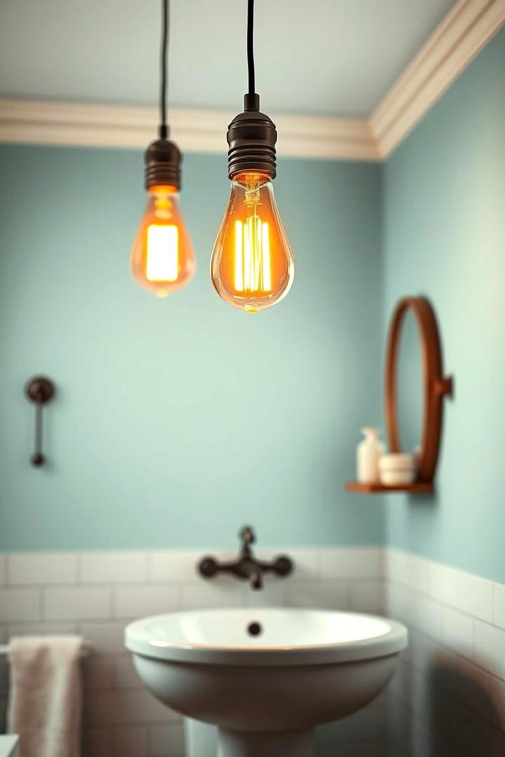 Edison Bulb Charm - 30 Bathroom Pendant Lighting Ideas