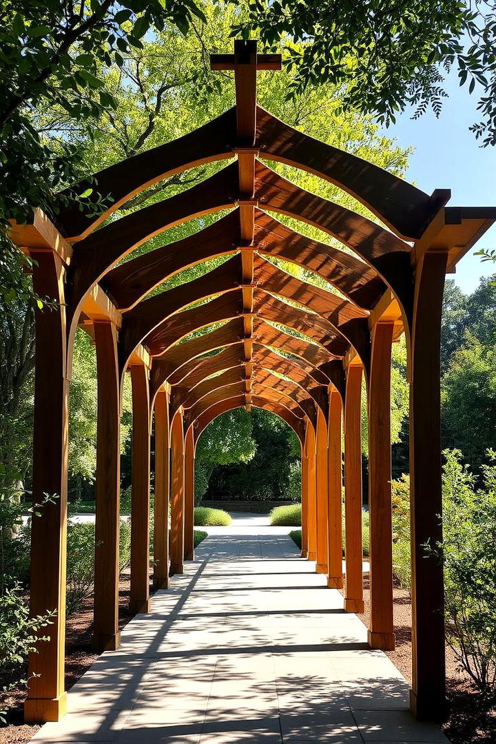 Elegant Arbor Walkway - 30 Wooden Walkway Ideas