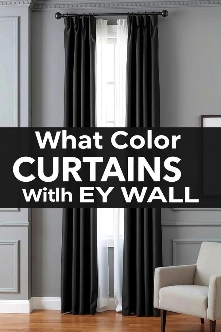 Elegant Black Contrast - 30 What Color Curtains Go With Gray Walls