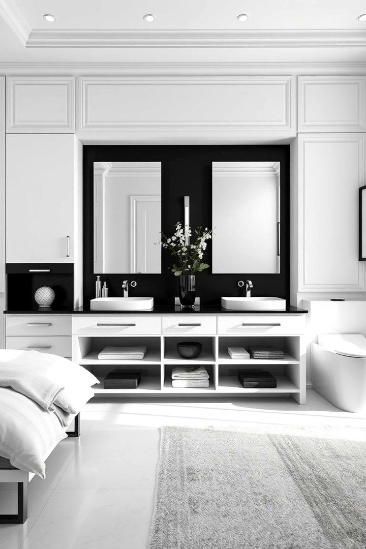 Elegant Black and White Vanity - 30 Bedroom Vanity Ideas