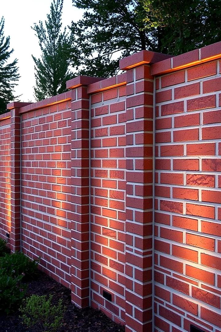 Elegant Brick Separator - 30 Brick Fence Ideas