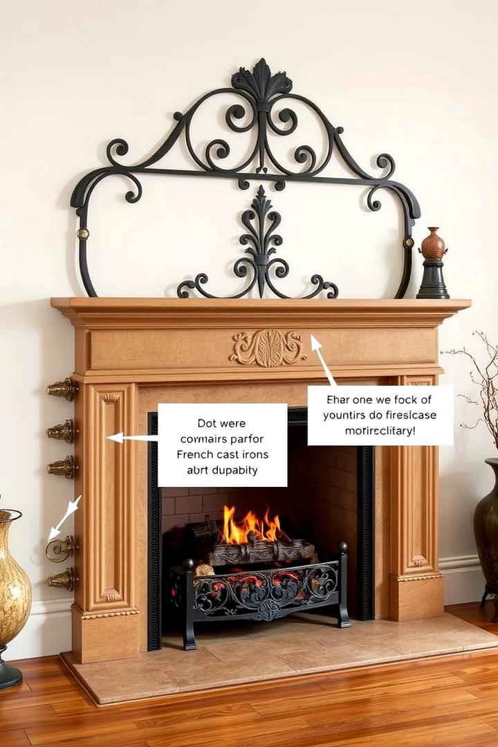 Elegant Cast Iron Surround - 30 French Country Fireplace Ideas