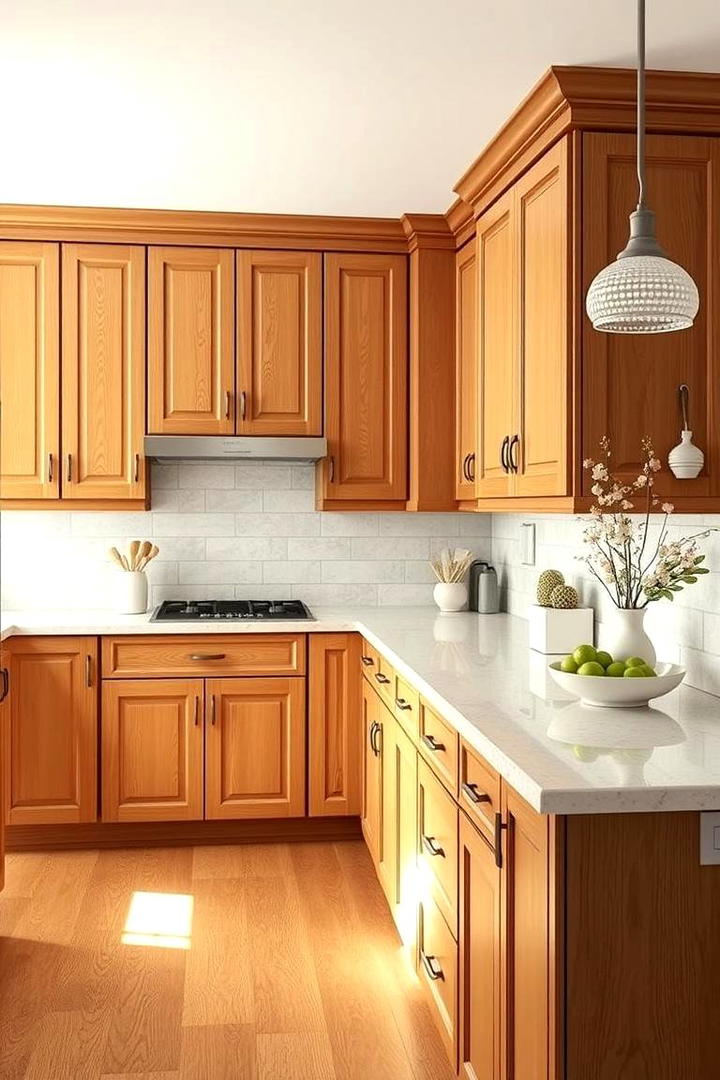 Elegant Cream Tones - 30 what color countertops go with oak cabinets