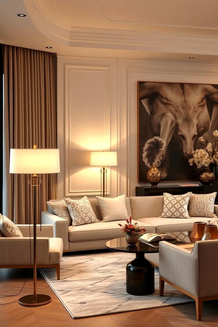 Elegant Floor Lamps - 30 Glam Living Room Ideas