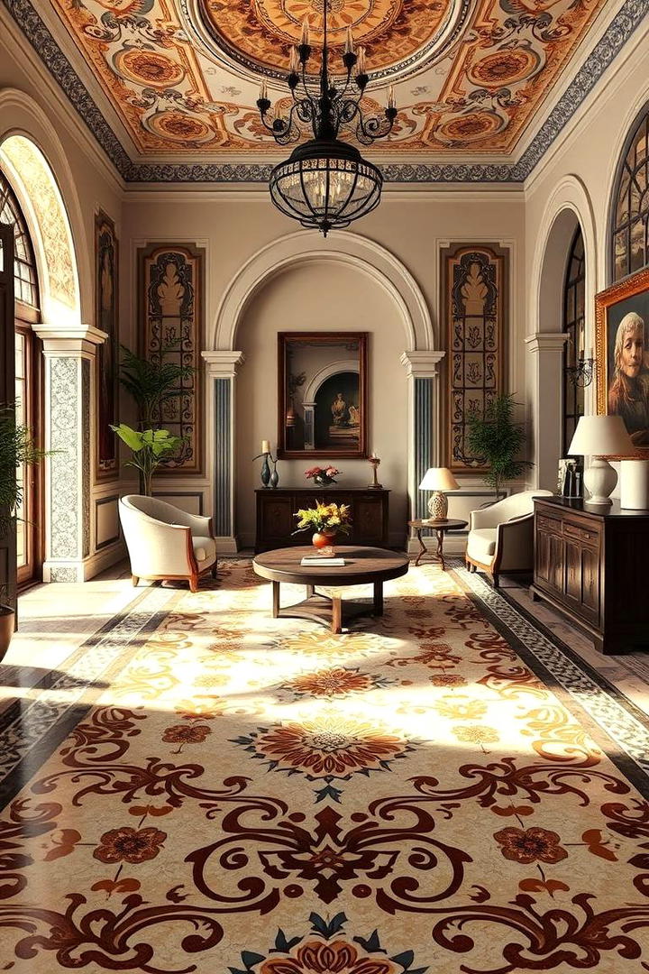 Elegant Floor Patterns - 30 Mediterranean Living Room Ideas