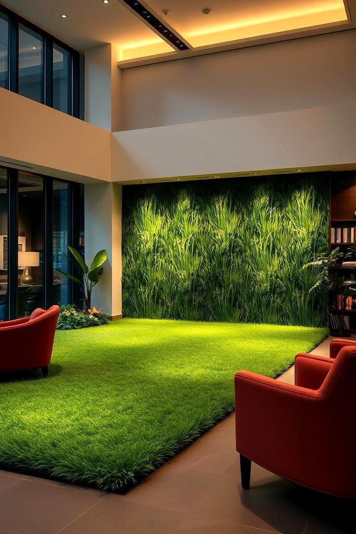 Elegant Indoor Turf Display - 30 Artificial Grass Wall Design Ideas