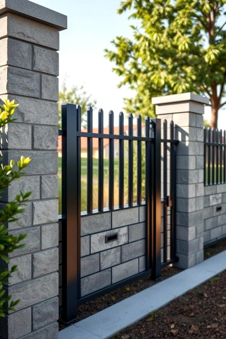 Elegant Industrial Fencing - 30 Cinder Block Fence Ideas