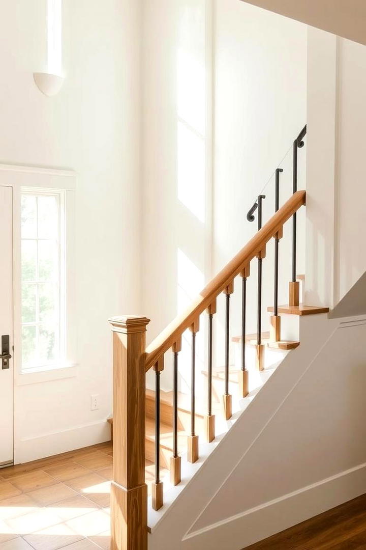 Elegant Ladder Railing - 30 Farmhouse Rustic Stair Railing Ideas