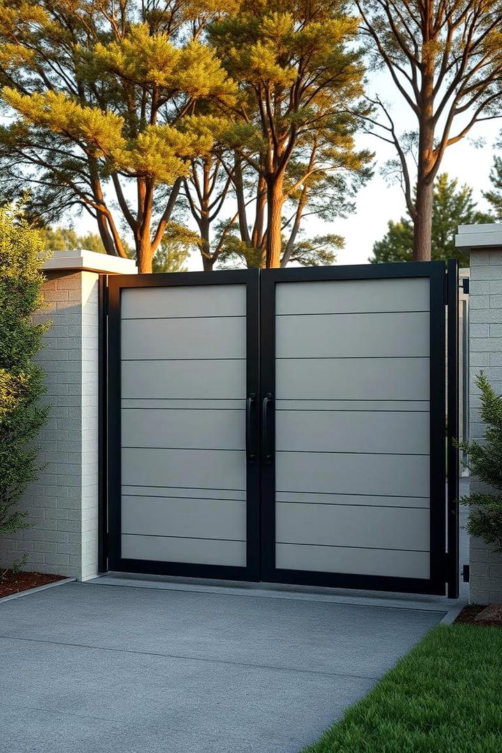 Elegant Minimalist Panel Gate - 30 Driveway Gate Ideas