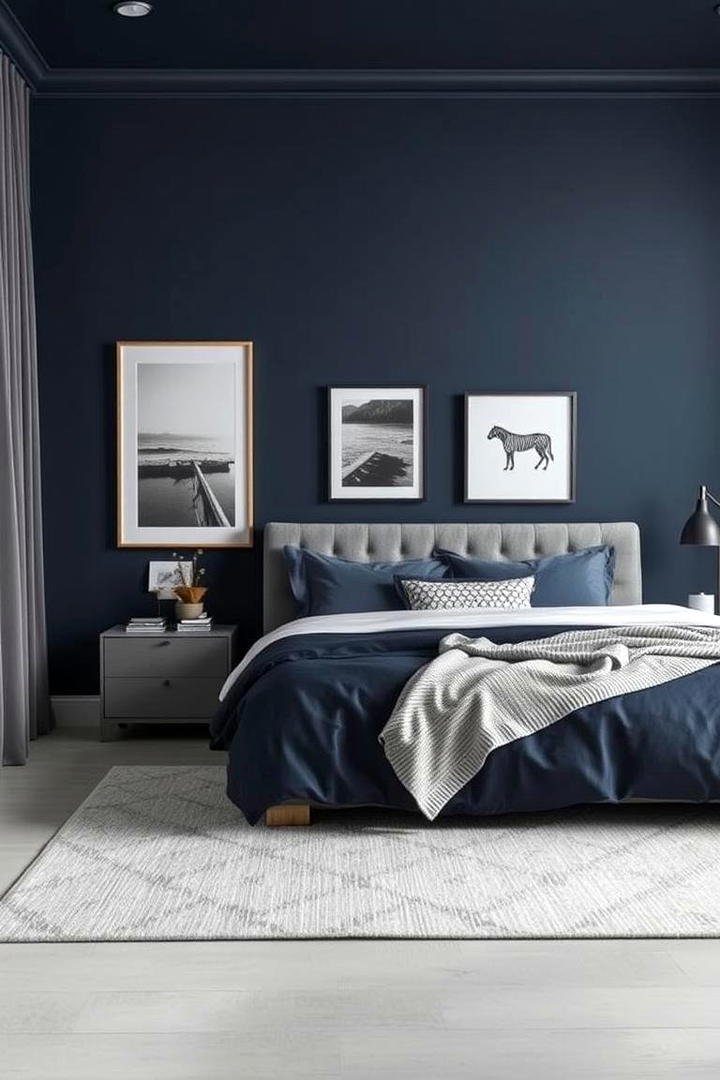 Elegant Monochrome Mix - 30 Blue and Grey Bedroom Ideas