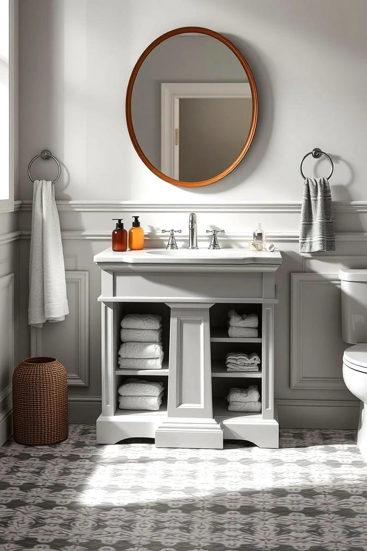 Elegant Pedestal Sink Console - 30 Bathroom Furniture Ideas