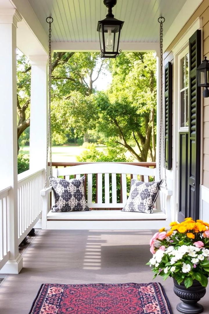 Elegant Porch Swing - 30 Small Front Porch Ideas