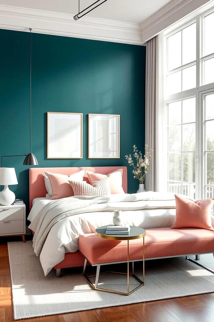 Elegant Teal Accent Walls - 30 Teal and Pink Bedroom Ideas