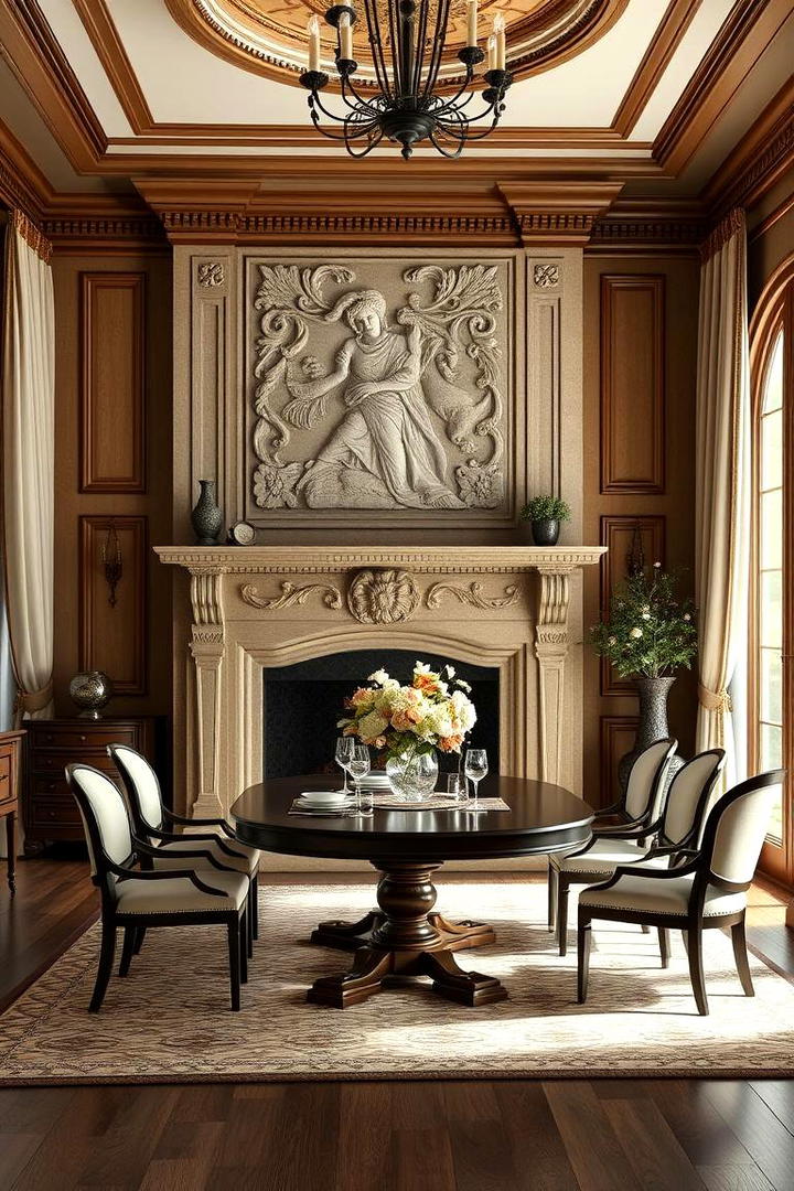 Elegant Traditional Allure - 30 Dining Room With Fireplace