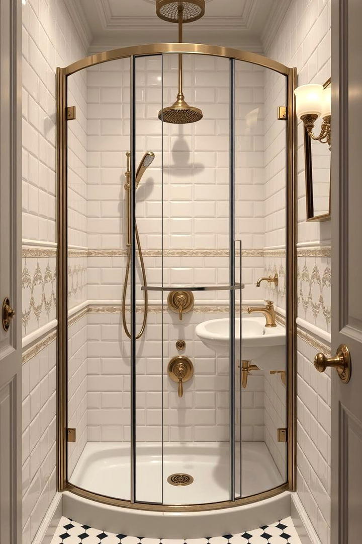 Elegant Victorian Style Shower - 30 Corner Shower Ideas