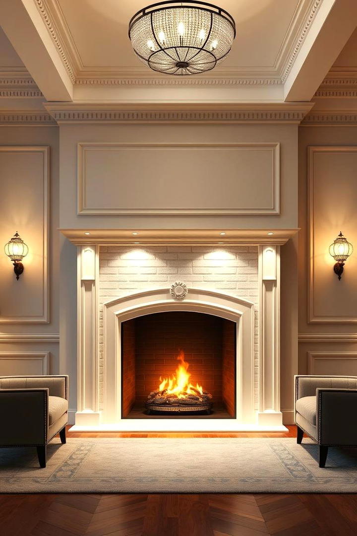 Elegant White Brick Accent - 30 White Brick Fireplace Ideas