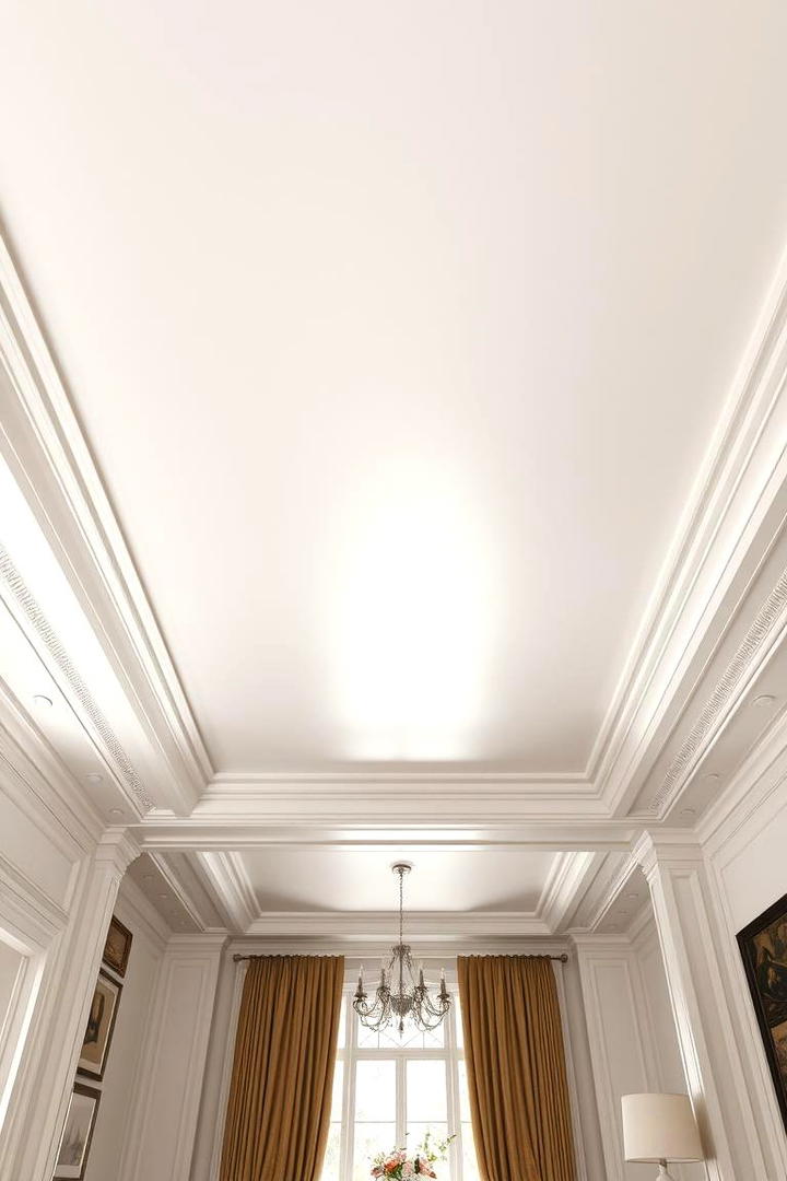 Elegant White Ceiling - 30 Ceiling Paint Ideas