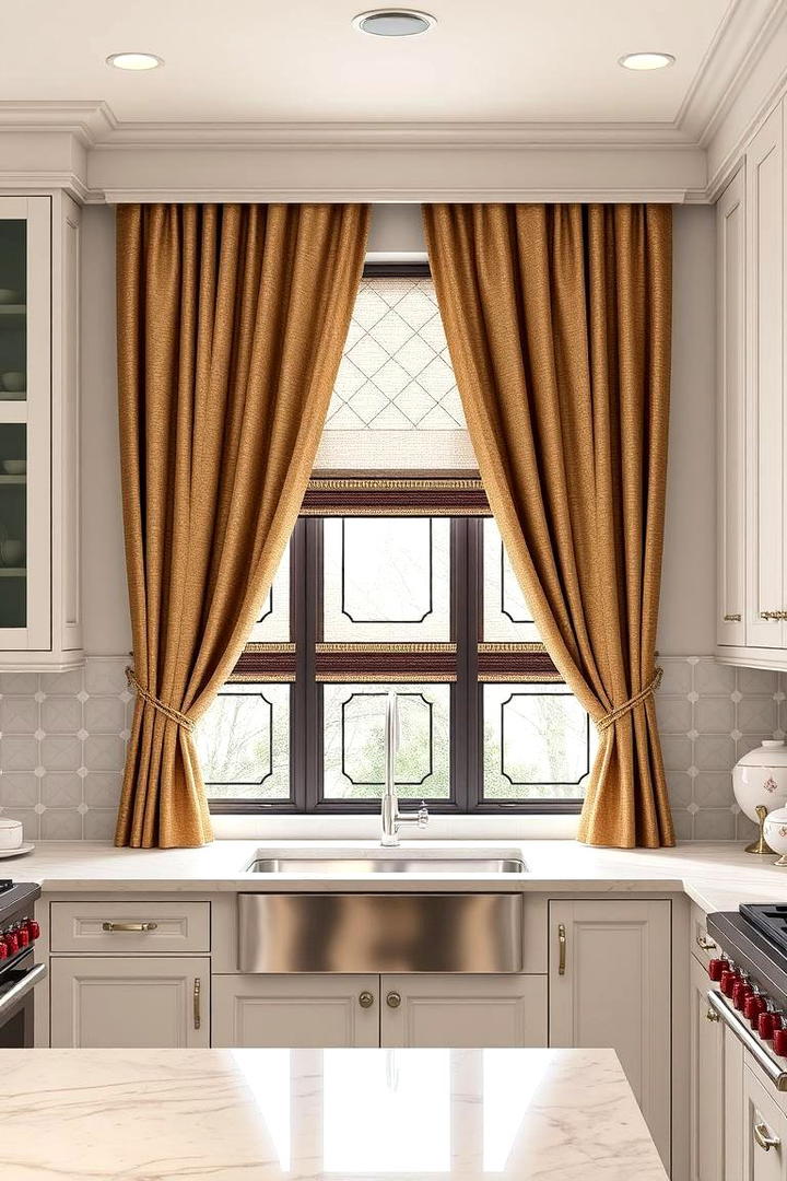 Elegant Window Treatments - 30 Art Deco Kitchen Ideas