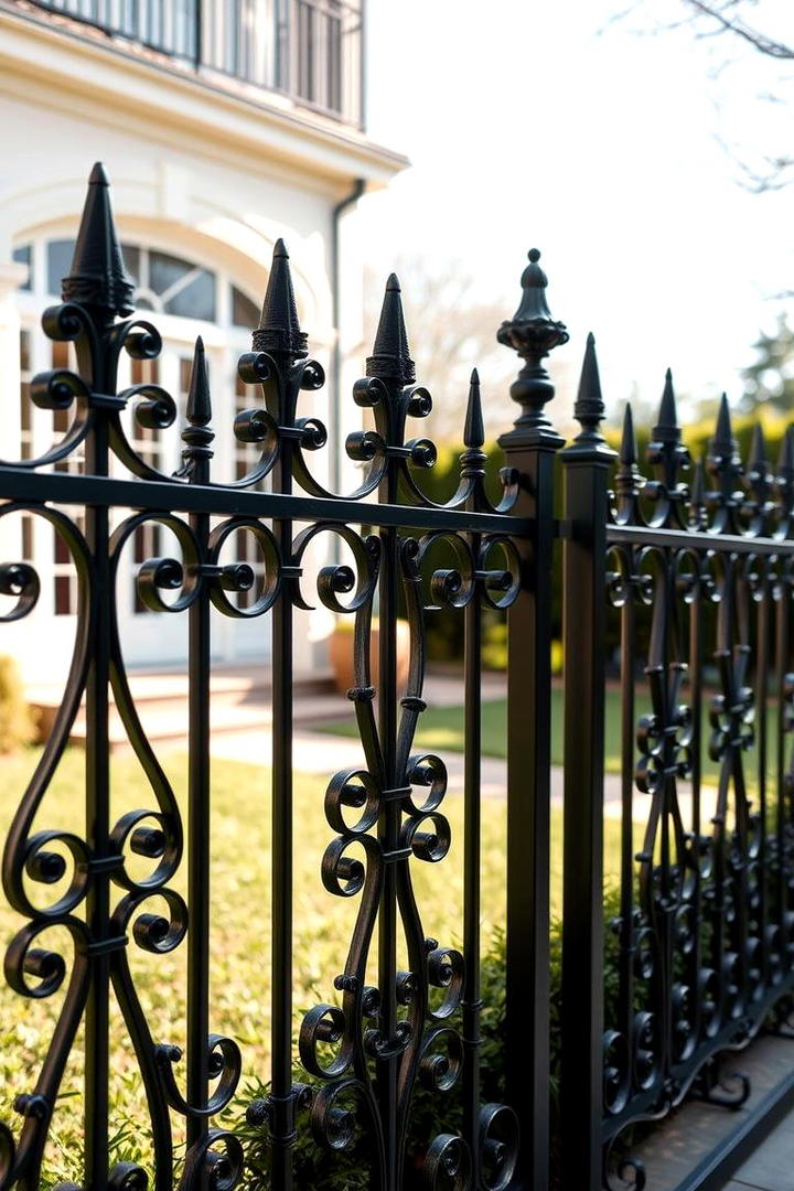 Elegant Wrought Iron Fence - 30 Backyard Fence Ideas