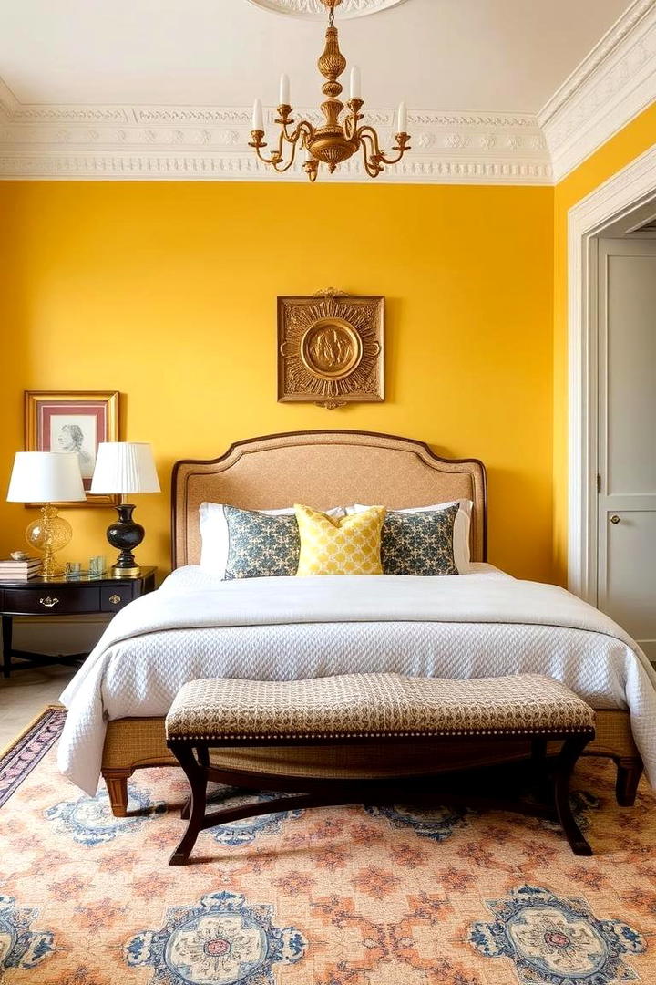 Elegant Yellow Patterns - 30 Yellow Bedroom Ideas