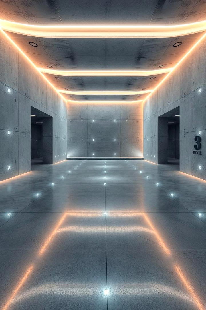 Embedded LED Concrete Floors - 30 Concrete Floor Ideas