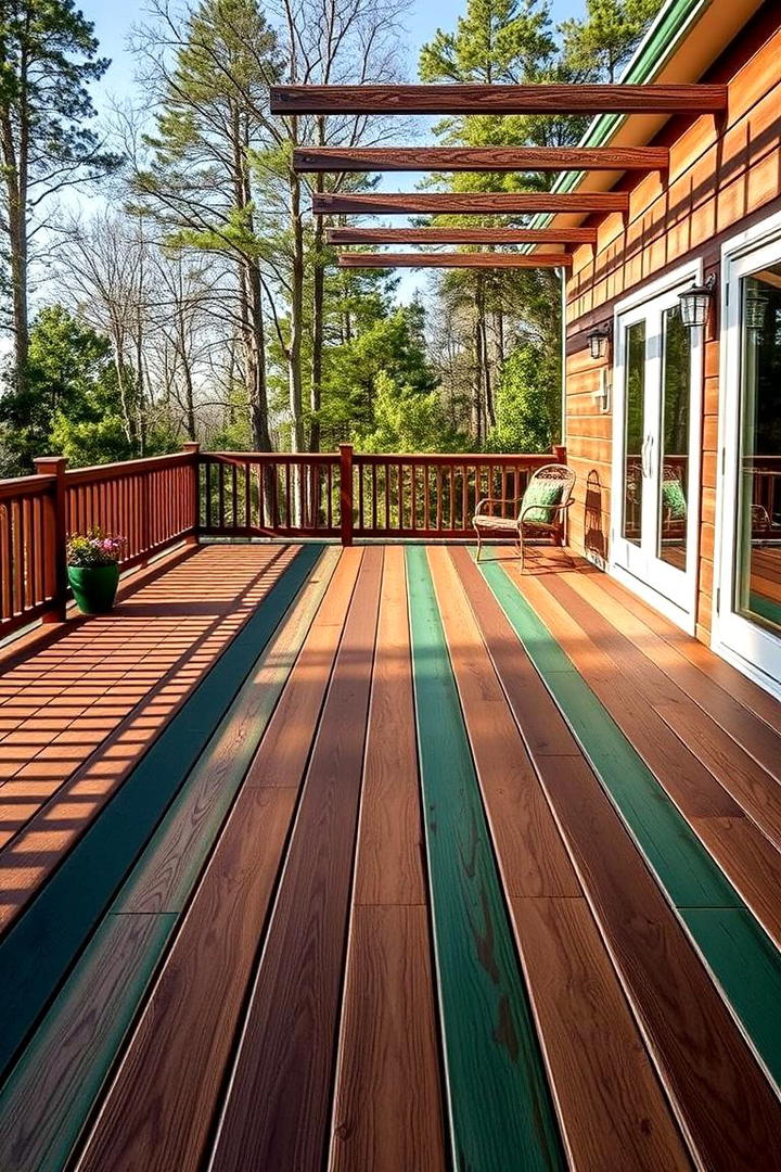 Emerald and Walnut Balance - 30 Two Tone Deck Color Schemes