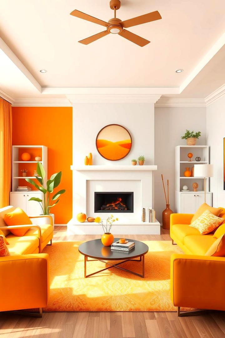 Energetic Citrus Burst - 30 Fireplace Paint Ideas