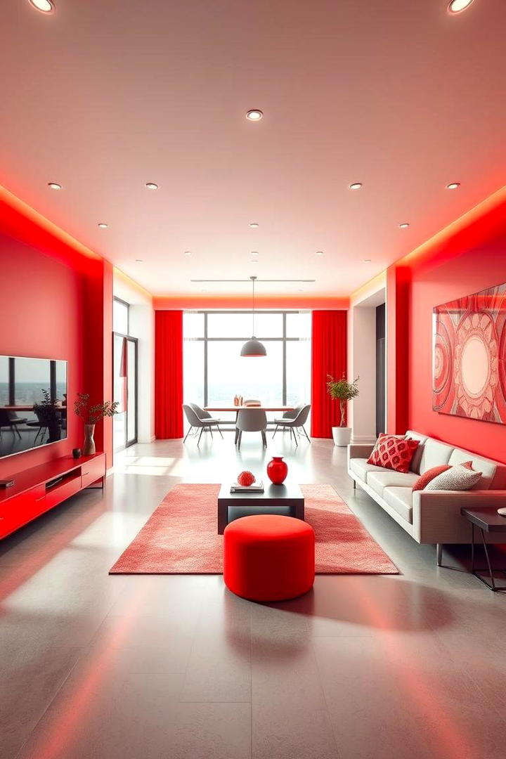 Energetic Red Accents - 30 Floor and Wall Color Ideas