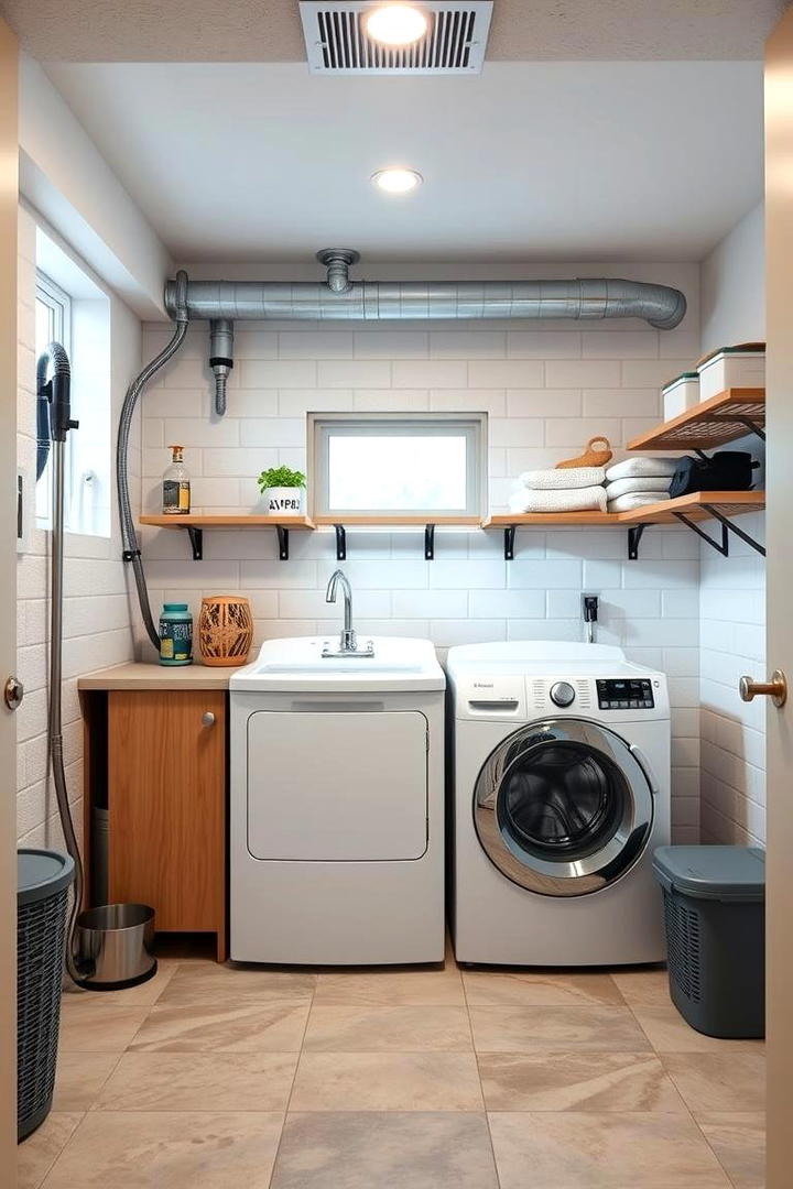 Energy Efficient Appliance Setup - 30 basement laundry room ideas