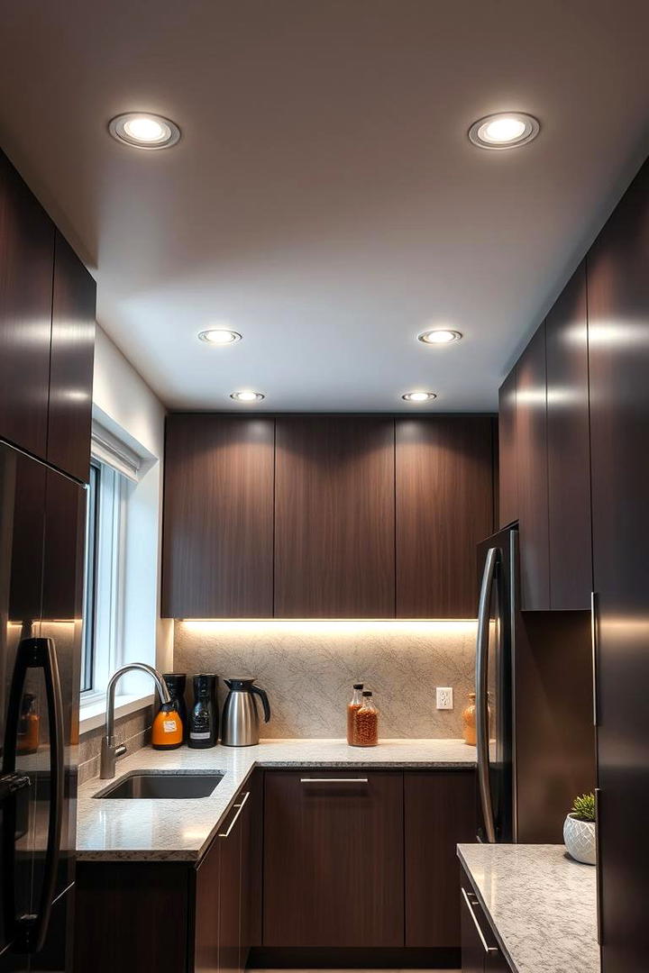 Energy Saving LED Downlights - 30 Small Kitchen Lighting Ideas