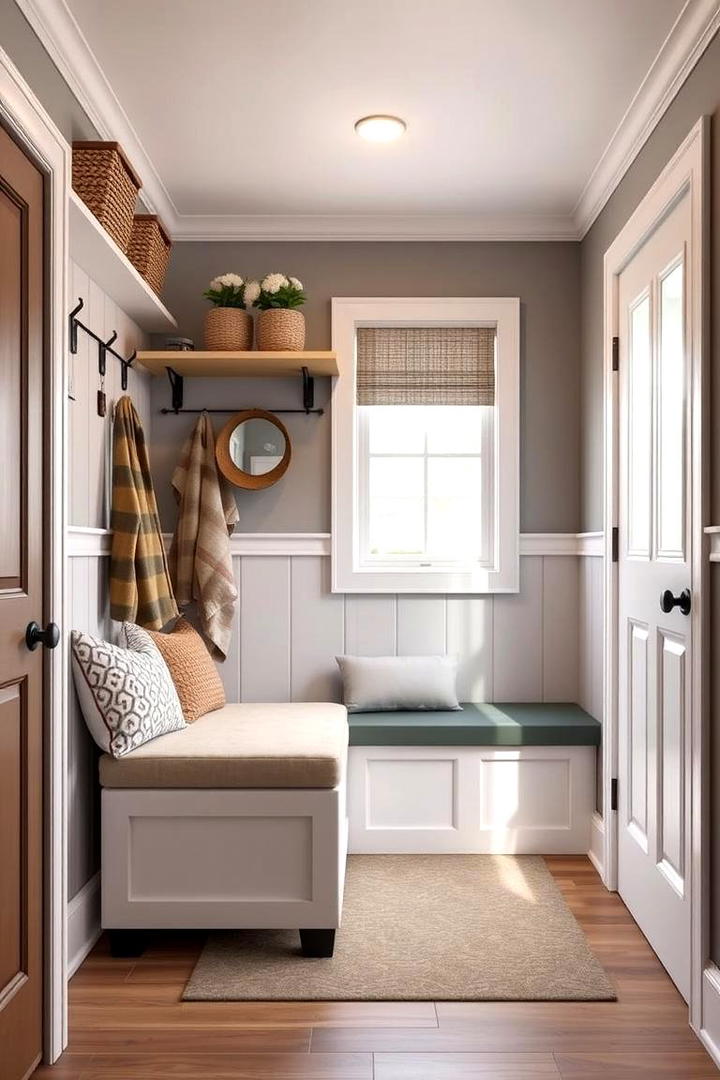 Entryway Storage Ottoman - 30 Mudroom Storage Ideas