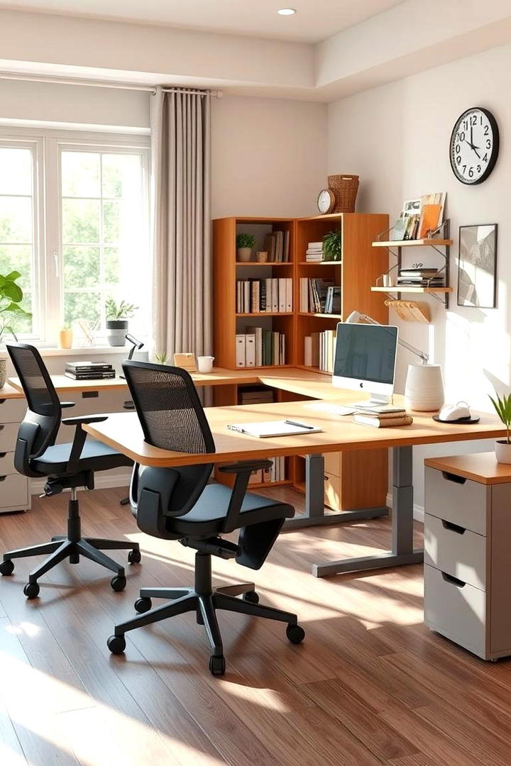 Ergonomic Desk Setup - 30 Homeschool Room Ideas