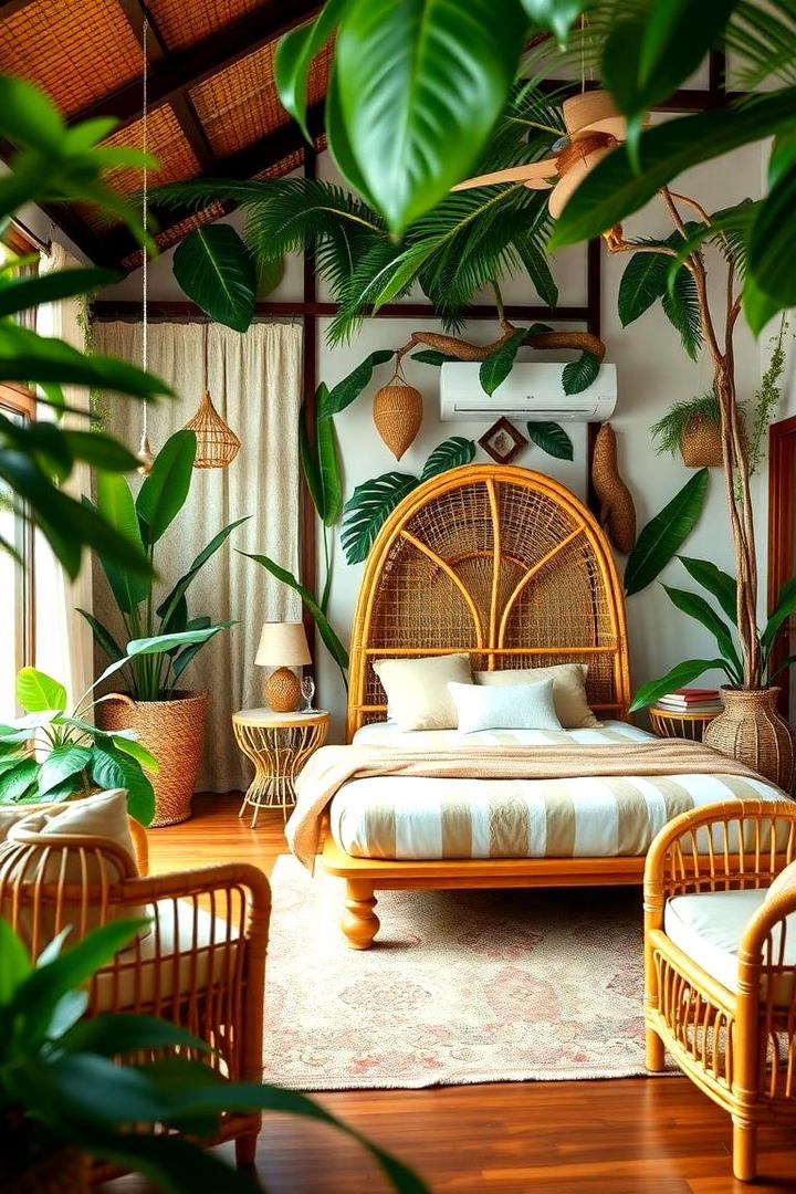 Exotic Rattan Accents - 30 Jungle-themed Bedroom Ideas