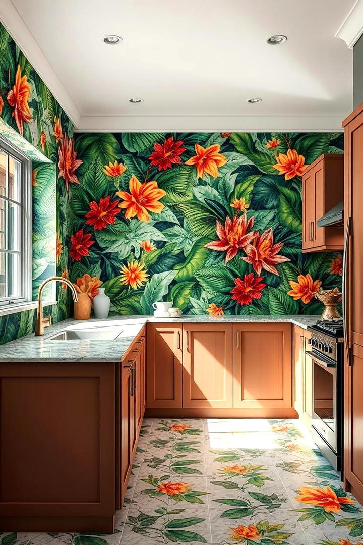 Exotic Tropical Flair - 30 Kitchen Wallpaper Ideas