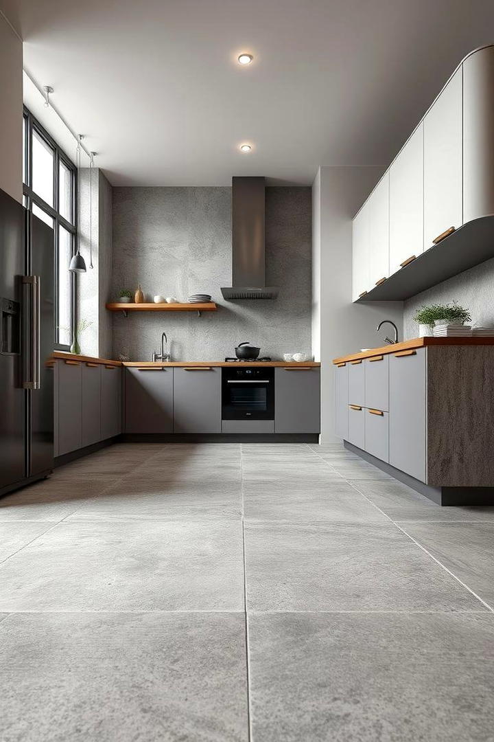 Exposed Aggregate Concrete - 30 Concrete Floor Kitchen Ideas