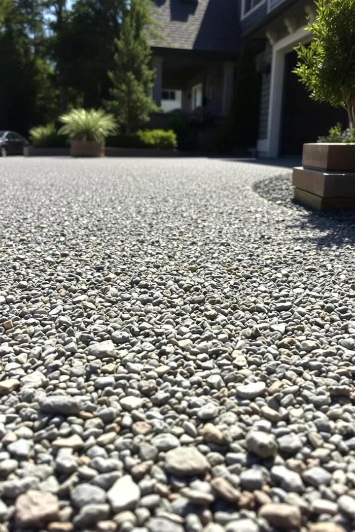 Exposed Aggregate Driveway - 30 Concrete Driveway Ideas