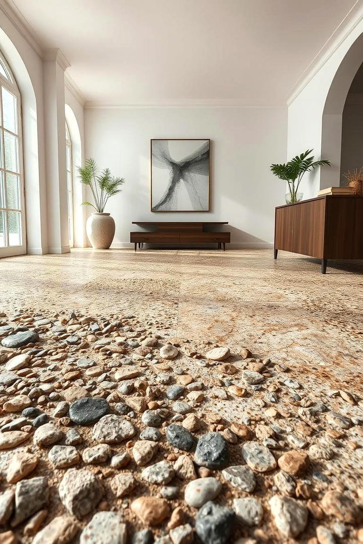 Exposed Aggregate Texture - 30 Concrete Floor Ideas