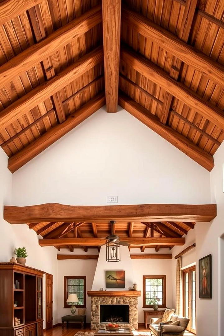 Exposed Wooden Beams - 30 Mexican Style House Design Ideas