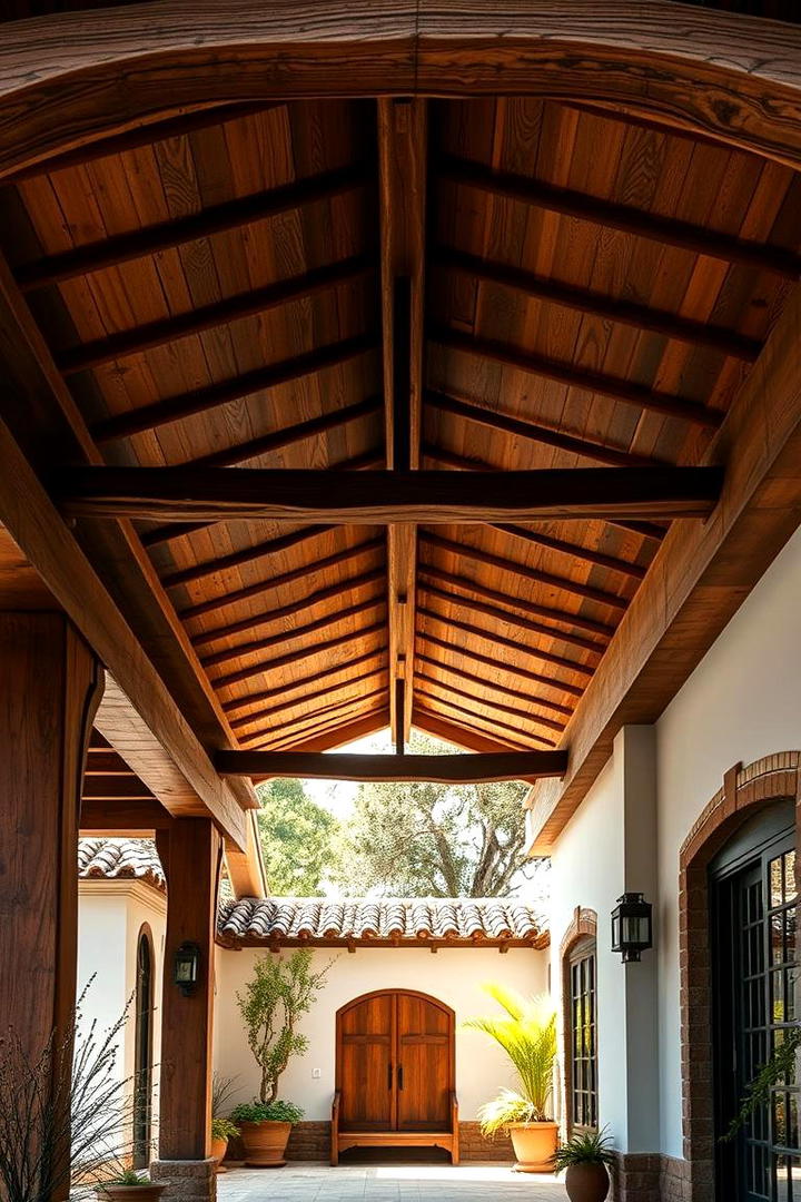 Exposed Wooden Beams - 30 spanish bungalow exterior ideas