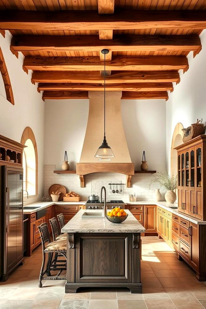 Exposed Wooden Beams - 30 Tuscan Kitchen Design Ideas