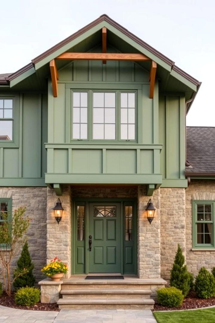 Exquisite Meadow Green Exterior - 30 Green Exterior House Paint Ideas