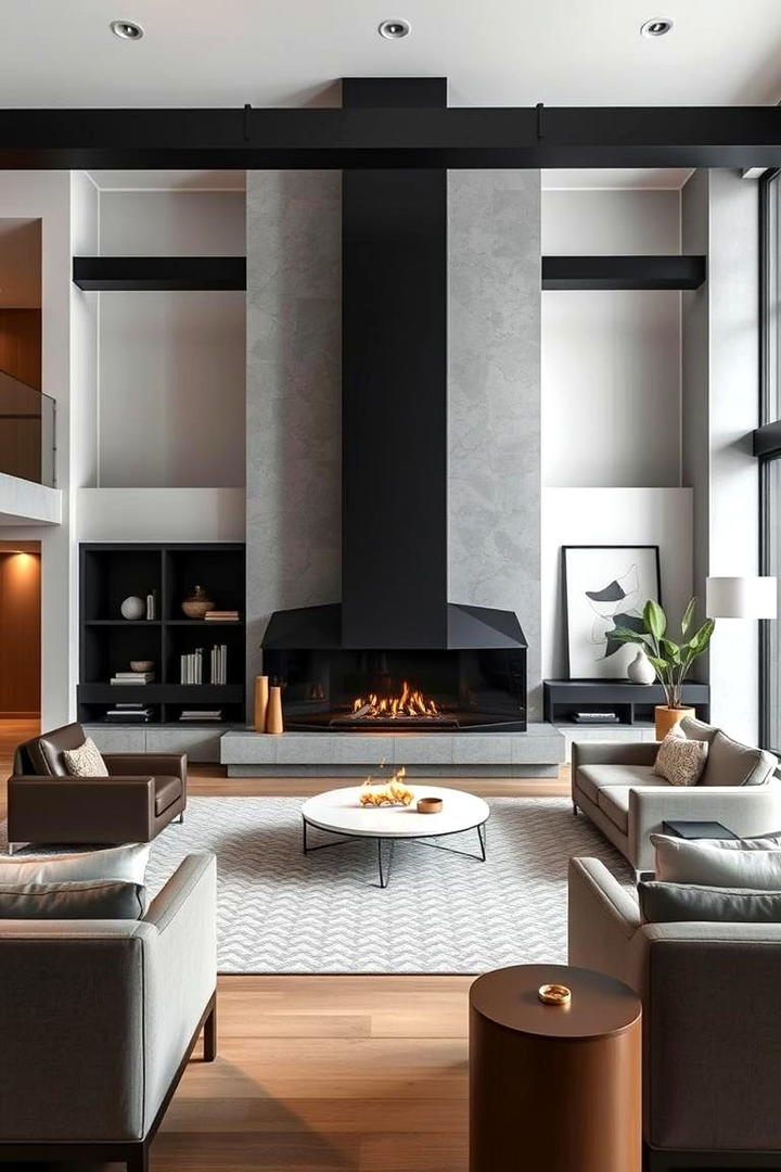 Exquisite Urban Modernism - 30 Black Fireplace Ideas